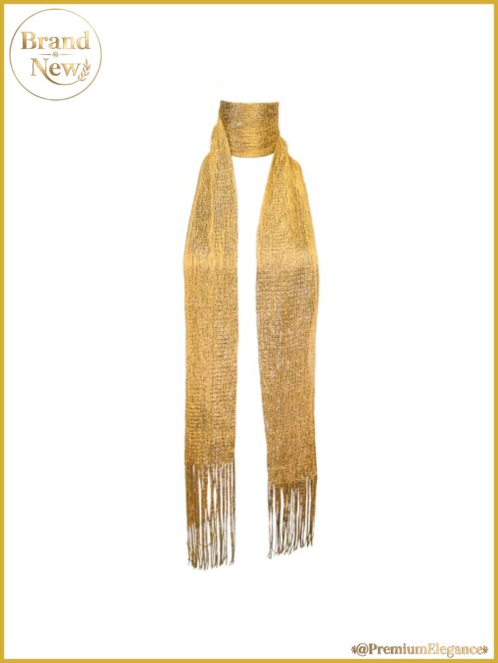 Sequin Fringe Skinny Scarf Lightweight Polyester Long Womens Scarves